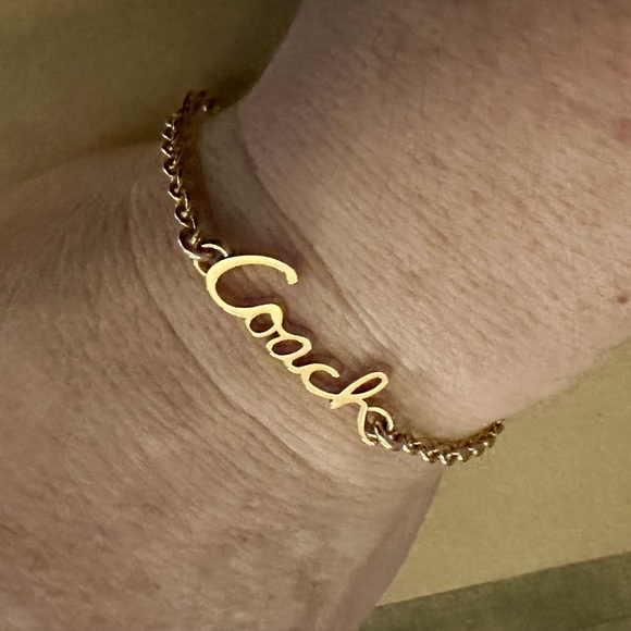 Coach Gold-tone Signature Cursive Script Bracelet 9” - Picture 1 of 7